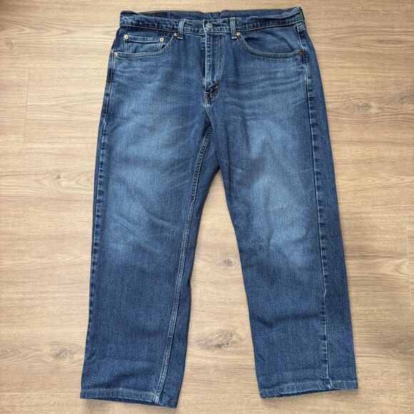 Levis Jeans Mens 36x27 (Tag 34x30) Blue 505 Regular Straight Relaxed Denim Pants - Picture 8 of 8